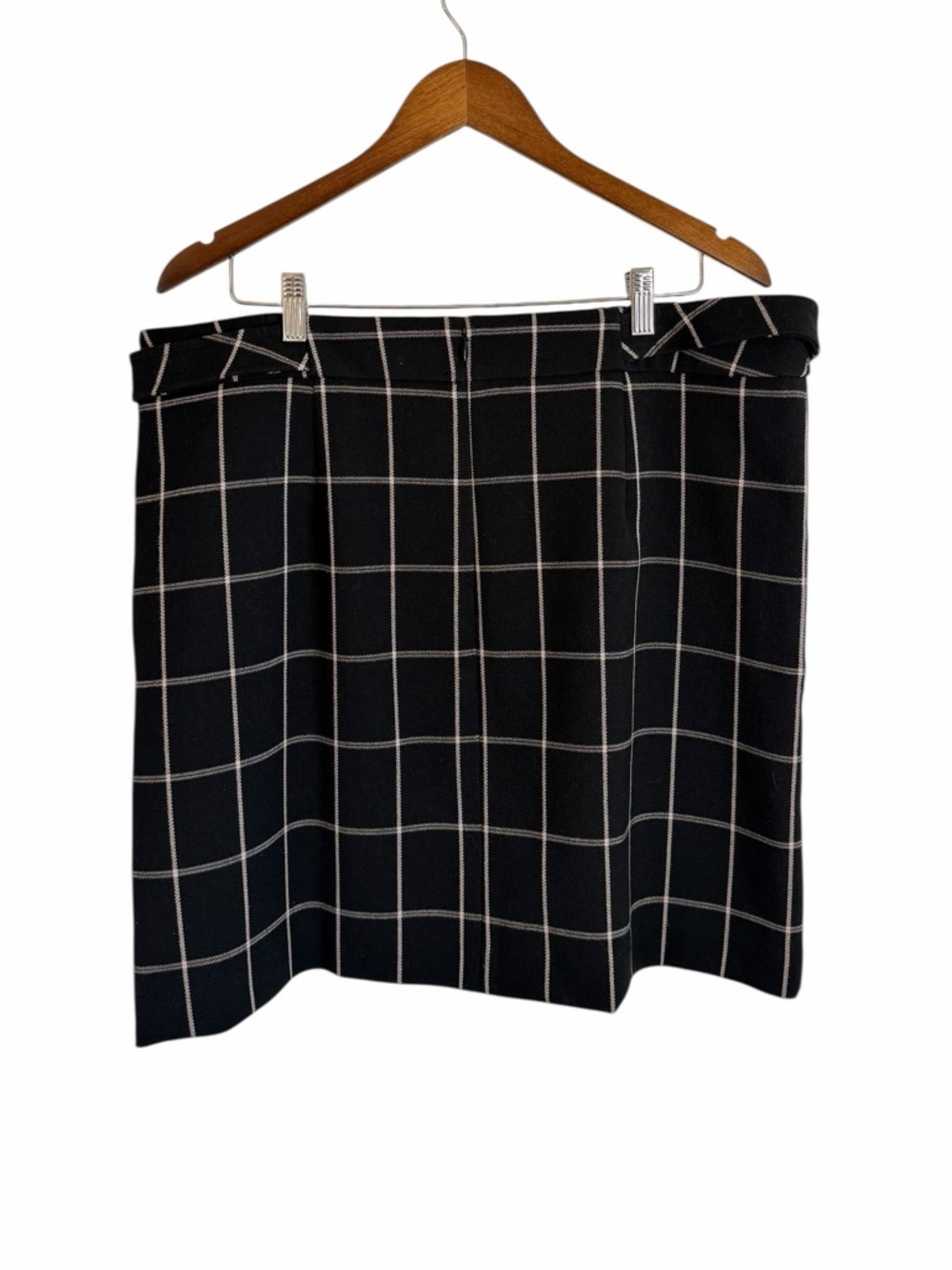 Loft Black & White Plaid Mini Skirt Office Corporate Lined Women’s Sz 16 NWT - Picture 4 of 11